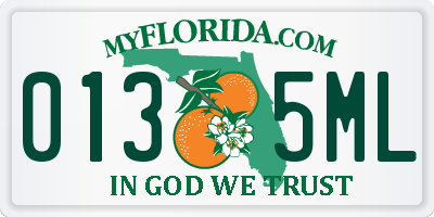 FL license plate 0135ML
