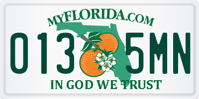 FL license plate 0135MN
