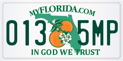 FL license plate 0135MP