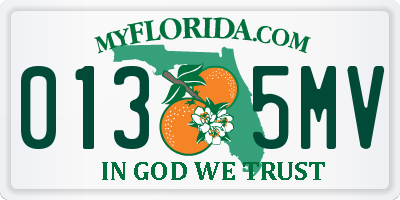 FL license plate 0135MV