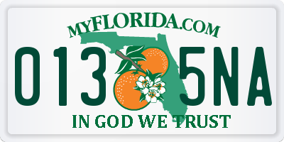 FL license plate 0135NA