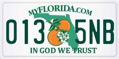 FL license plate 0135NB
