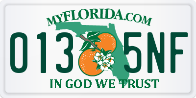 FL license plate 0135NF