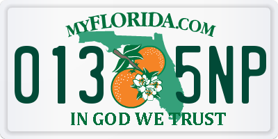 FL license plate 0135NP