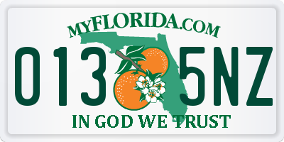 FL license plate 0135NZ