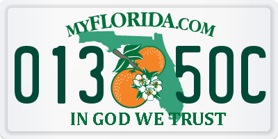 FL license plate 0135OC