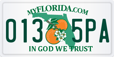 FL license plate 0135PA