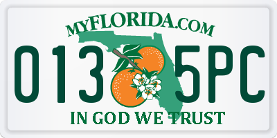 FL license plate 0135PC