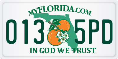 FL license plate 0135PD