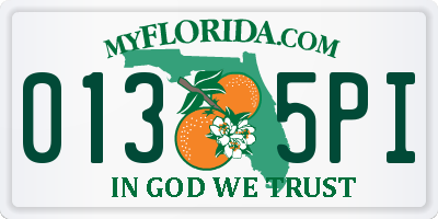 FL license plate 0135PI