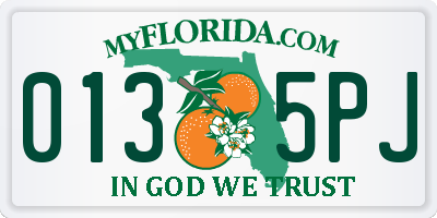 FL license plate 0135PJ