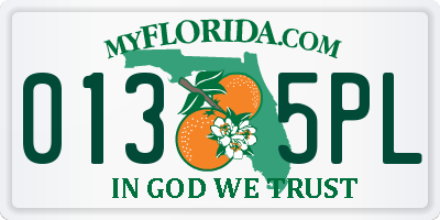 FL license plate 0135PL