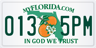 FL license plate 0135PM