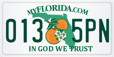 FL license plate 0135PN