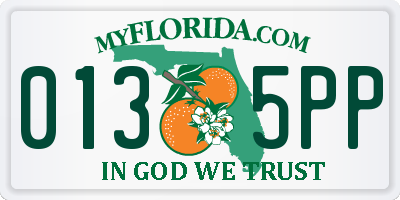 FL license plate 0135PP