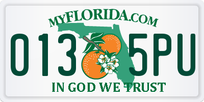 FL license plate 0135PU