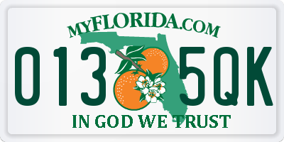 FL license plate 0135QK