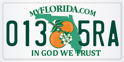 FL license plate 0135RA