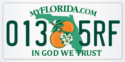 FL license plate 0135RF