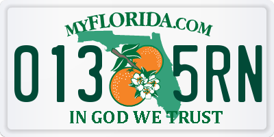 FL license plate 0135RN
