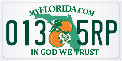 FL license plate 0135RP