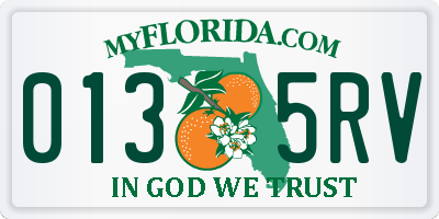 FL license plate 0135RV