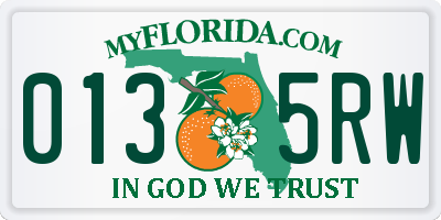FL license plate 0135RW