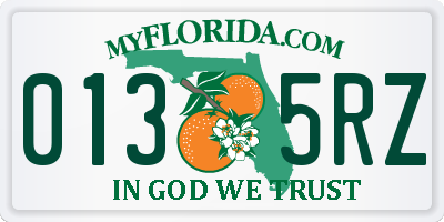 FL license plate 0135RZ