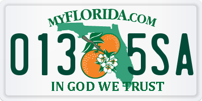 FL license plate 0135SA