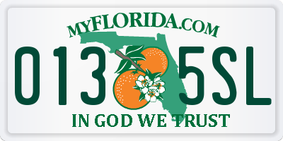 FL license plate 0135SL