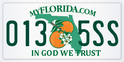 FL license plate 0135SS