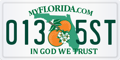 FL license plate 0135ST