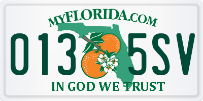 FL license plate 0135SV