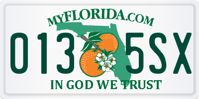 FL license plate 0135SX