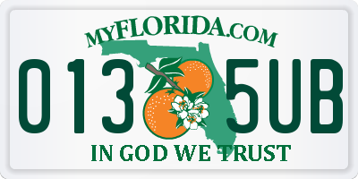 FL license plate 0135UB
