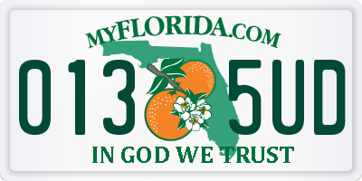 FL license plate 0135UD