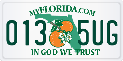 FL license plate 0135UG