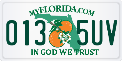FL license plate 0135UV
