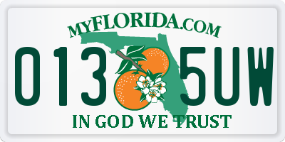 FL license plate 0135UW