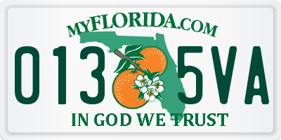 FL license plate 0135VA