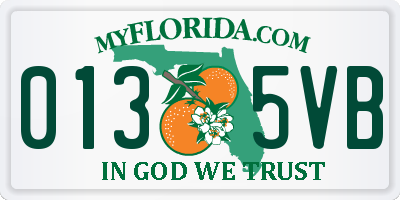 FL license plate 0135VB