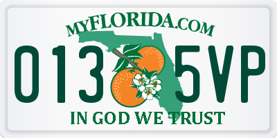 FL license plate 0135VP
