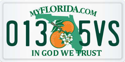 FL license plate 0135VS