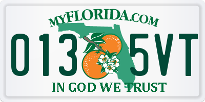 FL license plate 0135VT