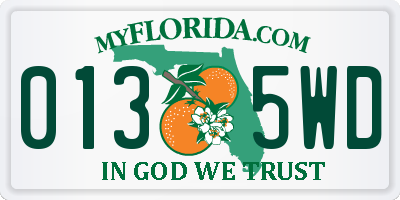 FL license plate 0135WD