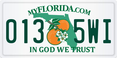 FL license plate 0135WI