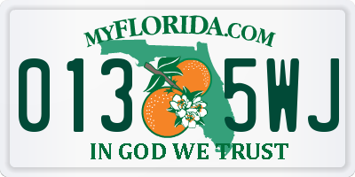 FL license plate 0135WJ