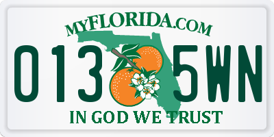 FL license plate 0135WN