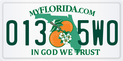 FL license plate 0135WO