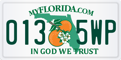 FL license plate 0135WP